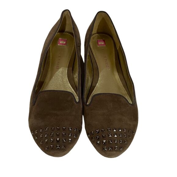Elaine Turner Brown Leather Studded Flat‎ Loafers Size 10 - Picture 1 of 8